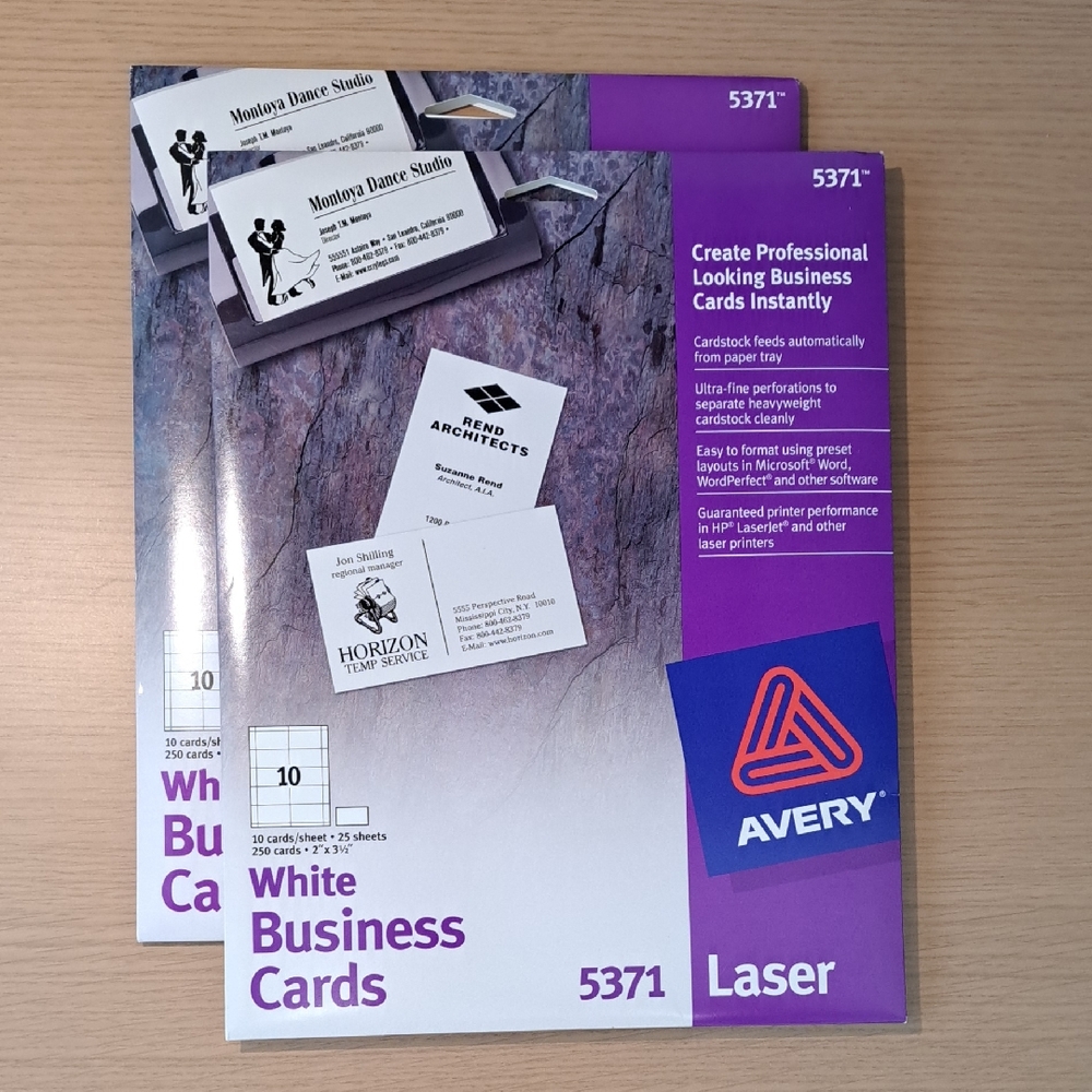 Avery White Laser Business Cards